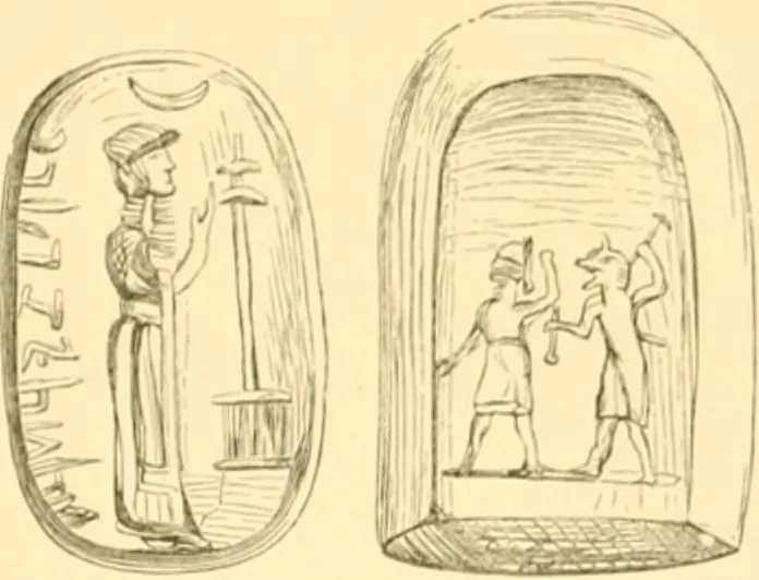 An illustration from Antique gems and rings, 1872, leaf 98