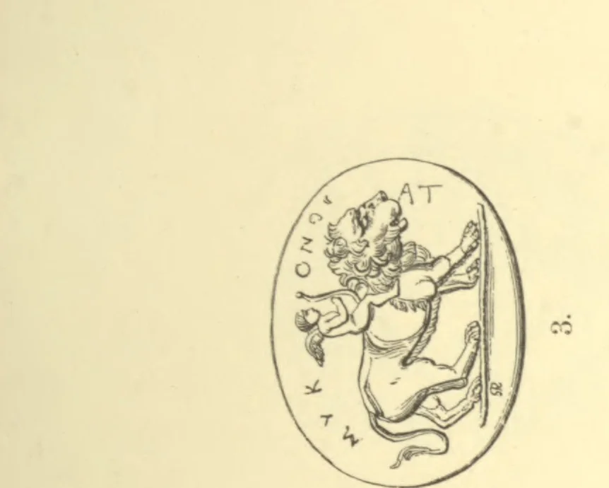 An illustration from Antique gems and rings, 1872, leaf 148