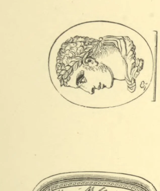 An illustration from Antique gems and rings, 1872, leaf 172