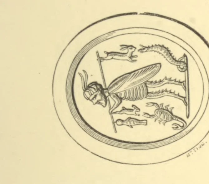 An illustration from Antique gems and rings, 1872, leaf 222