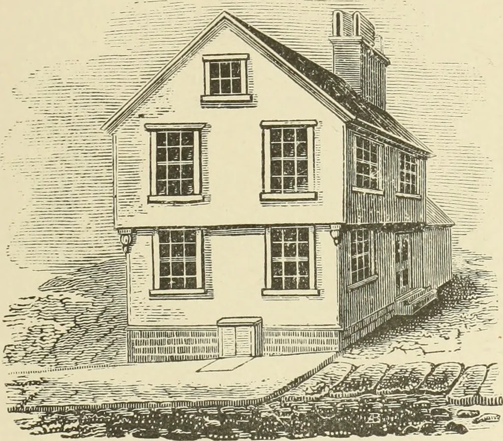 An illustration from Antique views of ye towne of Boston, 1882, leaf 100