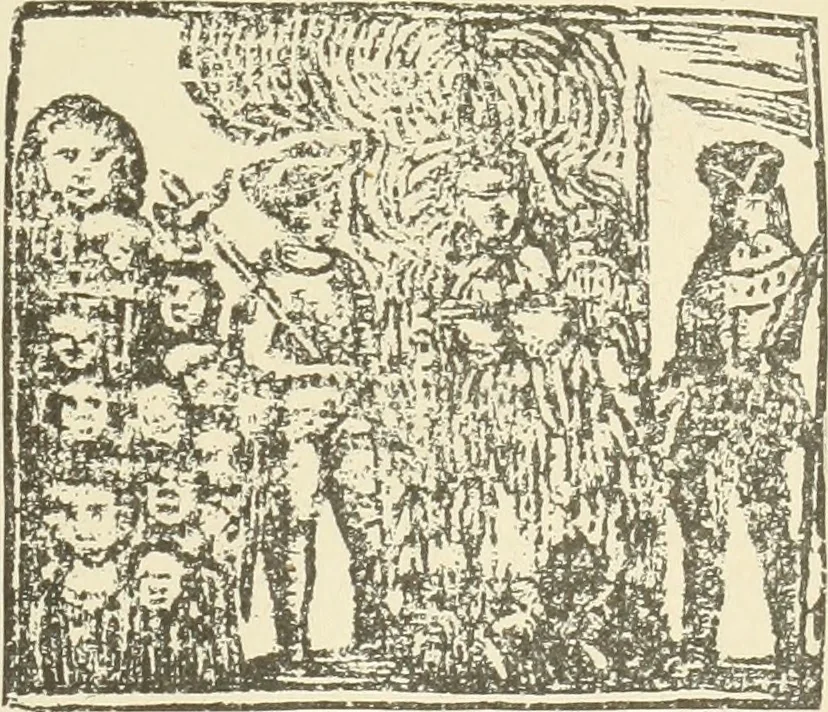 An illustration from Antique views of ye towne of Boston, 1882, leaf 104