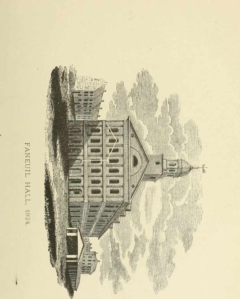 An illustration from Antique views of ye towne of Boston, 1882, leaf 110