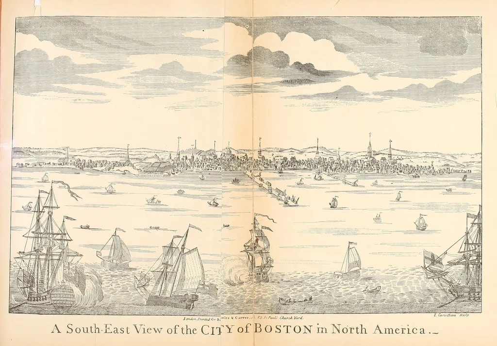 An illustration from Antique views of ye towne of Boston, 1882, leaf 152