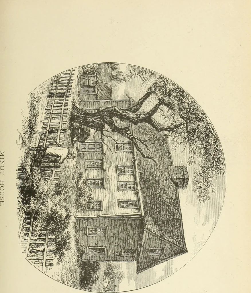 An illustration from Antique views of ye towne of Boston, 1882, leaf 162