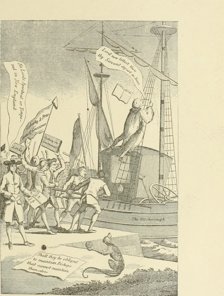 An illustration from Antique views of ye towne of Boston, 1882, leaf 204