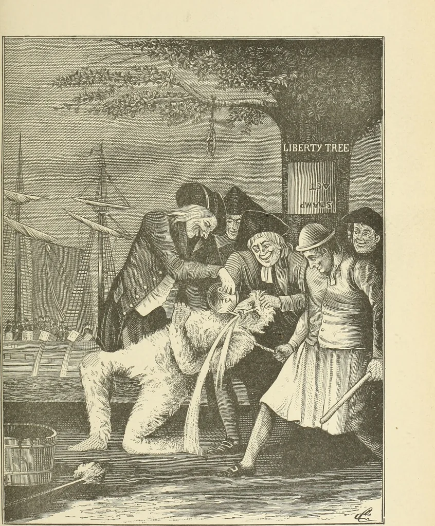 An illustration from Antique views of ye towne of Boston, 1882, leaf 206