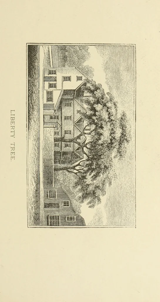 An illustration from Antique views of ye towne of Boston, 1882, leaf 220