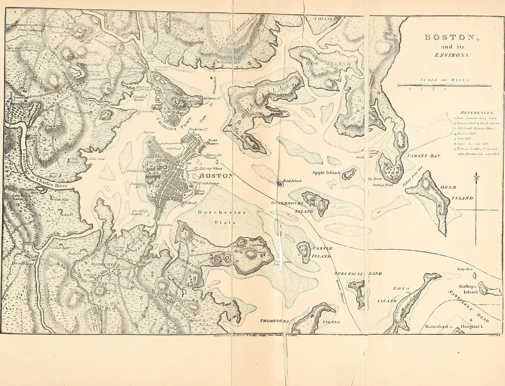 An illustration from Antique views of ye towne of Boston, 1882, leaf 268
