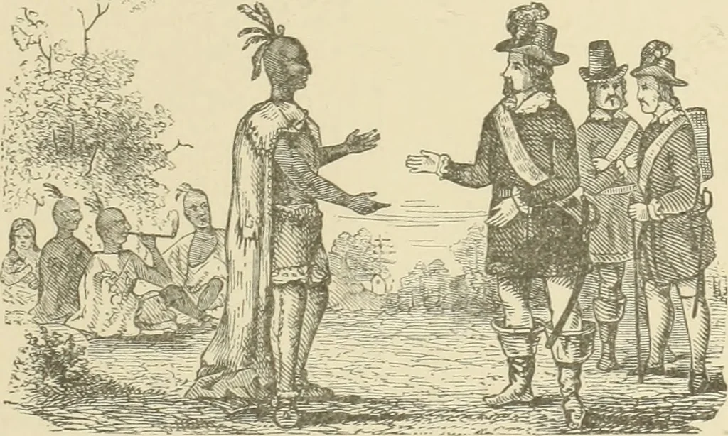 An illustration from Antique views of ye towne of Boston, 1882, leaf 28