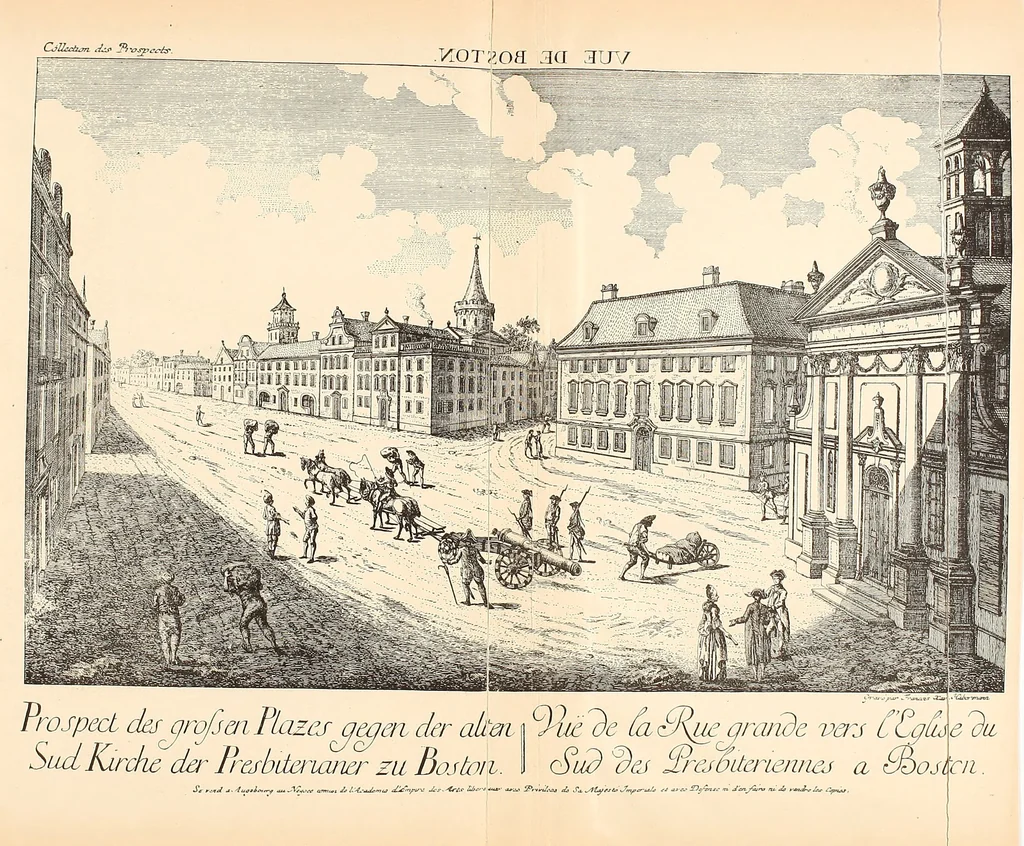 An illustration from Antique views of ye towne of Boston, 1882, leaf 294