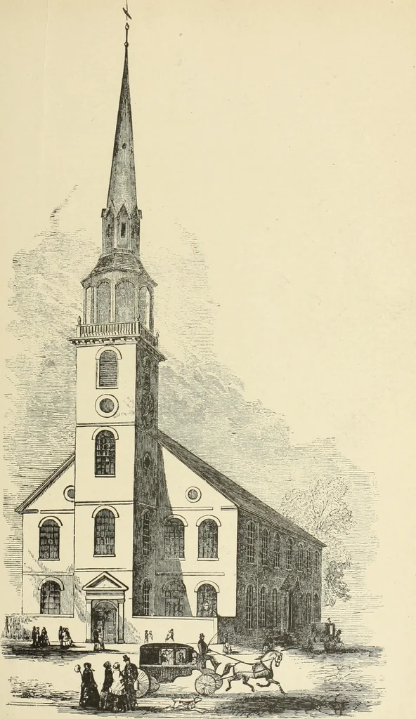 An illustration from Antique views of ye towne of Boston, 1882, leaf 314