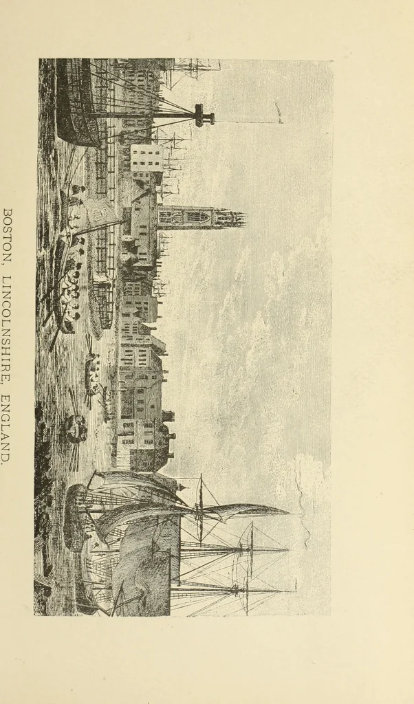An illustration from Antique views of ye towne of Boston, 1882, leaf 32