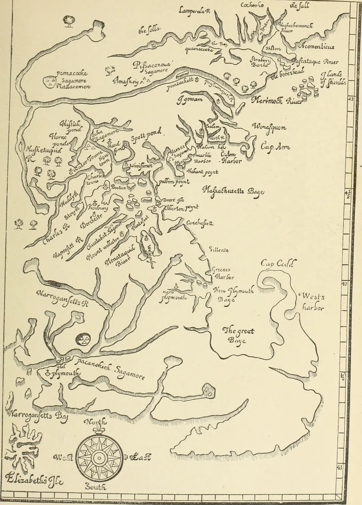 An illustration from Antique views of ye towne of Boston, 1882, leaf 44