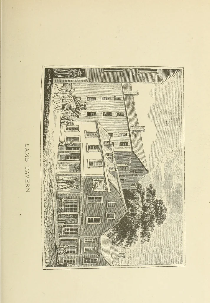 An illustration from Antique views of ye towne of Boston, 1882, leaf 84
