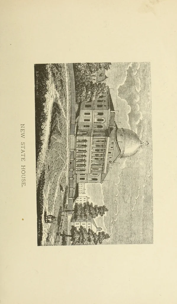 An illustration from Antique views of ye towne of Boston, 1882, leaf 96
