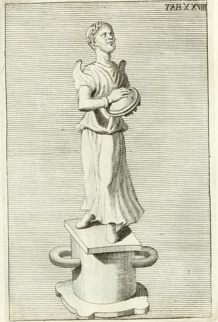 An illustration from Antiquitatis reliquiae a marchione Jacobo Musellio collectae, tabulis incisae et brevisibus explicationibus illustratae, 1756, leaf 128