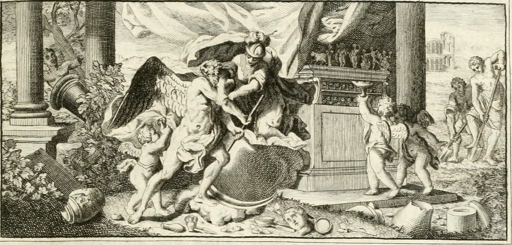 An illustration from Antiquitatis reliquiae a marchione Jacobo Musellio collectae, tabulis incisae et brevisibus explicationibus illustratae, 1756, leaf 14