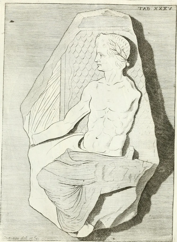 An illustration from Antiquitatis reliquiae a marchione Jacobo Musellio collectae, tabulis incisae et brevisibus explicationibus illustratae, 1756, leaf 142