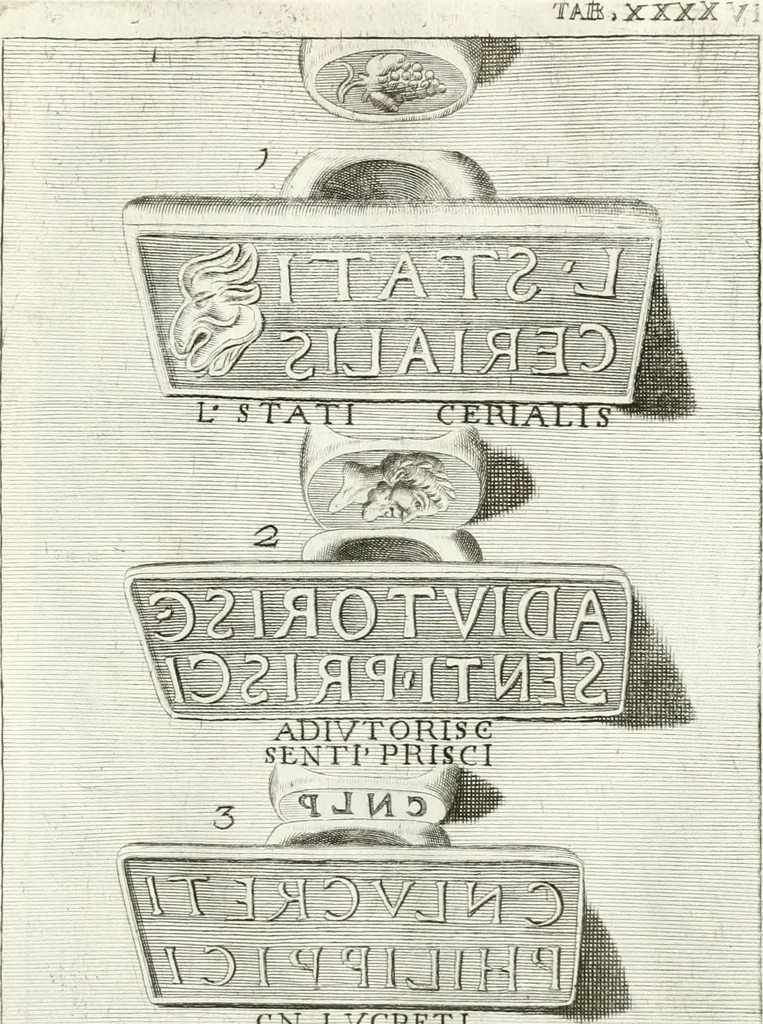 An illustration from Antiquitatis reliquiae a marchione Jacobo Musellio collectae, tabulis incisae et brevisibus explicationibus illustratae, 1756, leaf 166