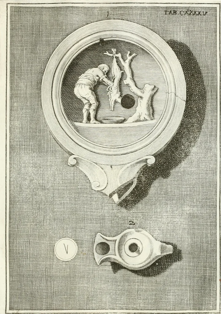 An illustration from Antiquitatis reliquiae a marchione Jacobo Musellio collectae, tabulis incisae et brevisibus explicationibus illustratae, 1756, leaf 356