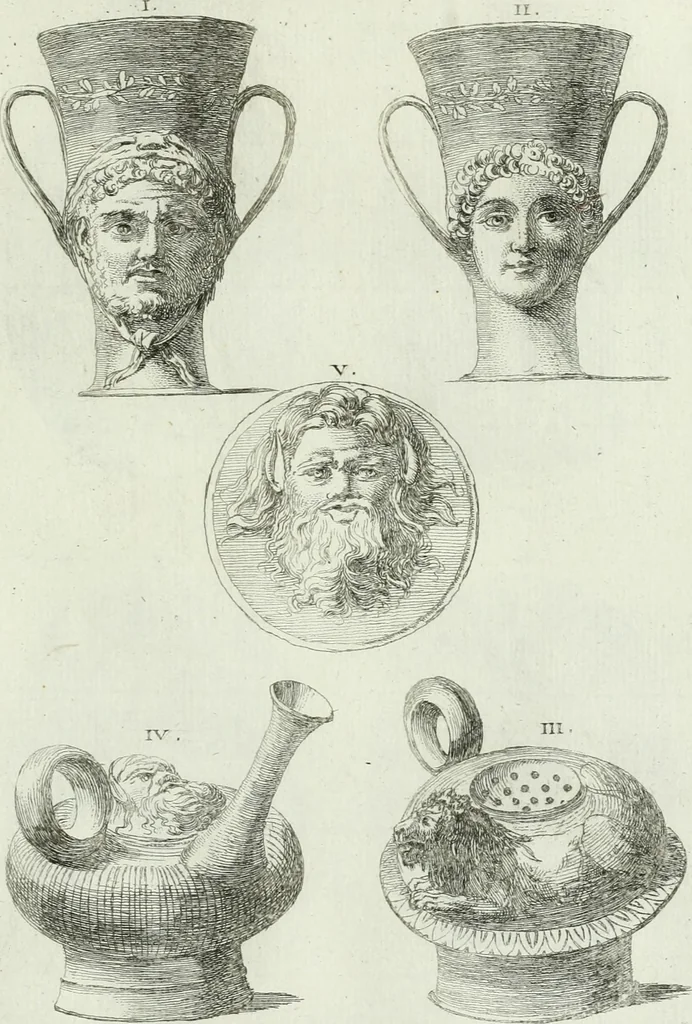 An illustration from Recueil d'antiquités egyptiennes, etrusques, grecques et romaines, 1756, leaf 498