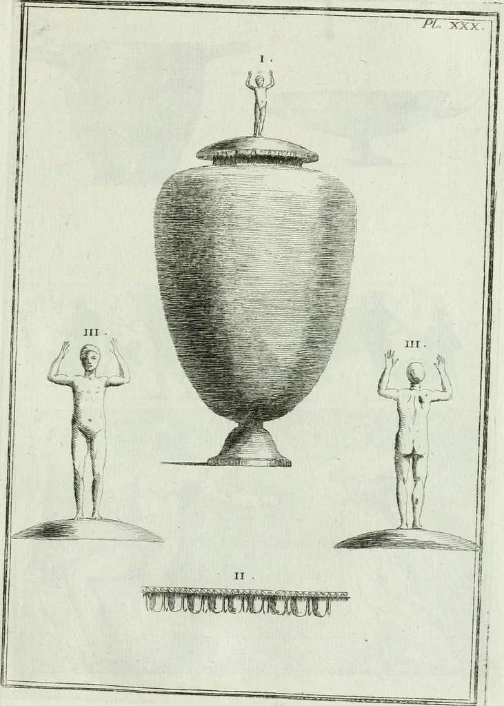 An illustration from Recueil d'antiquités egyptiennes, etrusques, grecques et romaines, 1756, leaf 504