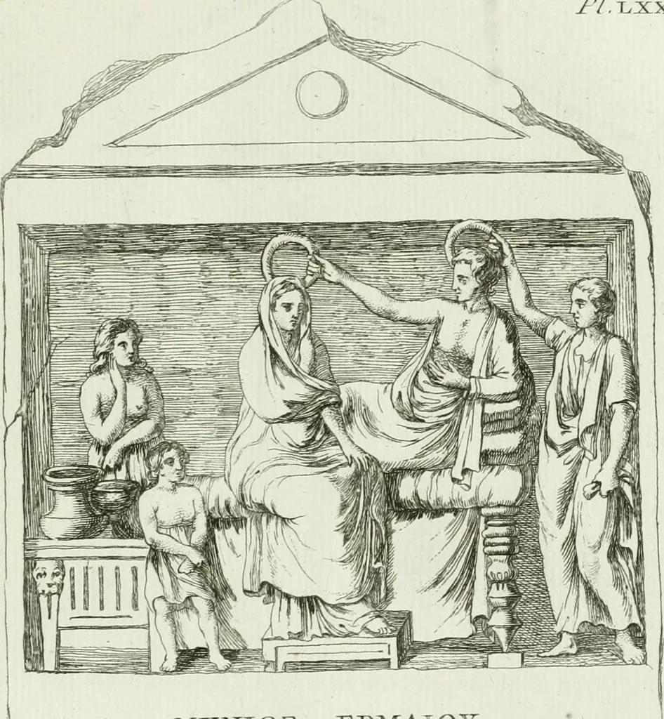 An illustration from Recueil d'antiquités egyptiennes, etrusques, grecques et romaines, 1756, leaf 596