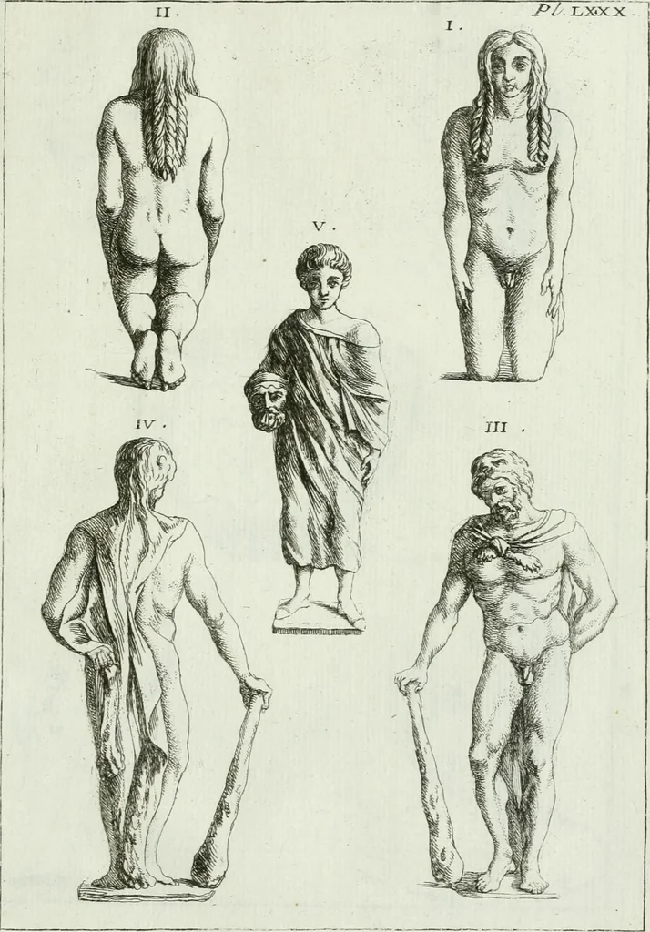 An illustration from Recueil d'antiquités egyptiennes, etrusques, grecques et romaines, 1756, leaf 608