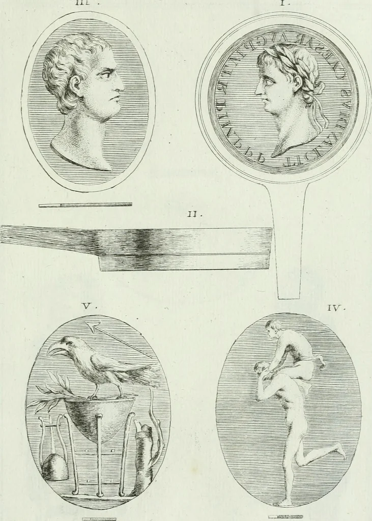 An illustration from Recueil d'antiquités egyptiennes, etrusques, grecques et romaines, 1756, leaf 614