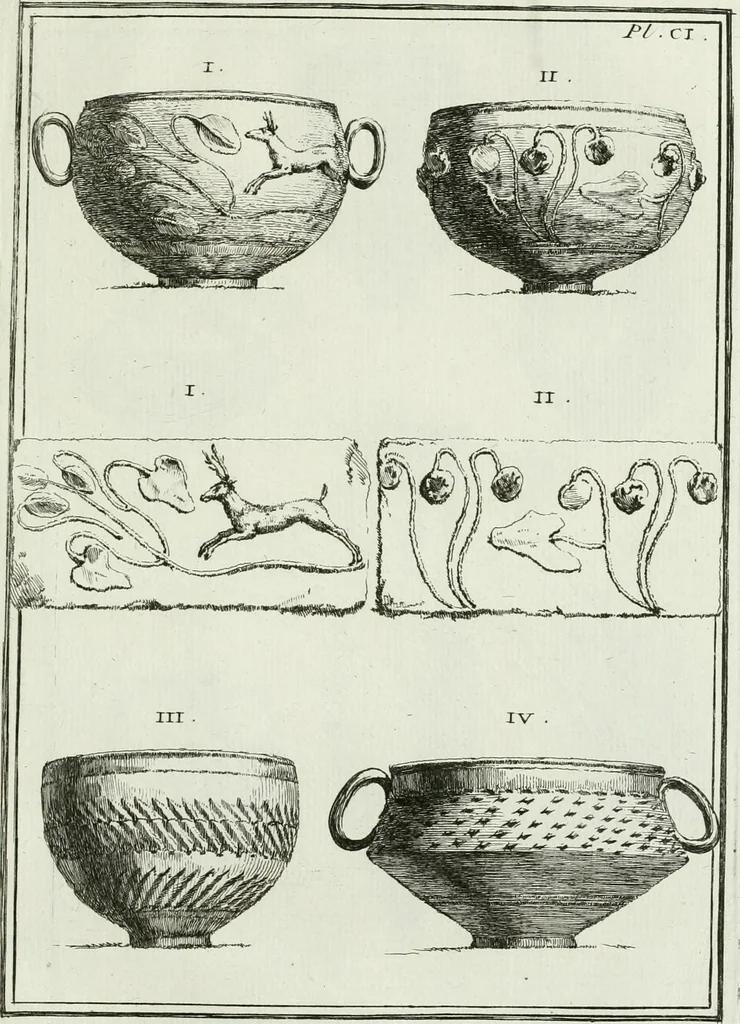 An illustration from Recueil d'antiquités egyptiennes, etrusques, grecques et romaines, 1756, leaf 650