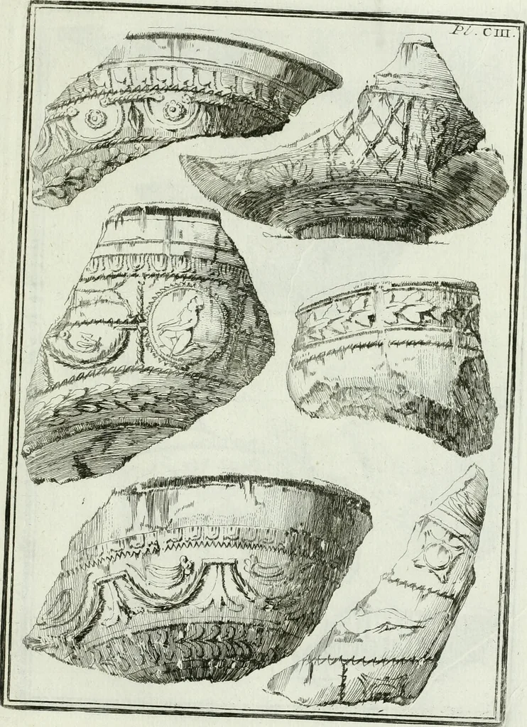 An illustration from Recueil d'antiquités egyptiennes, etrusques, grecques et romaines, 1756, leaf 654