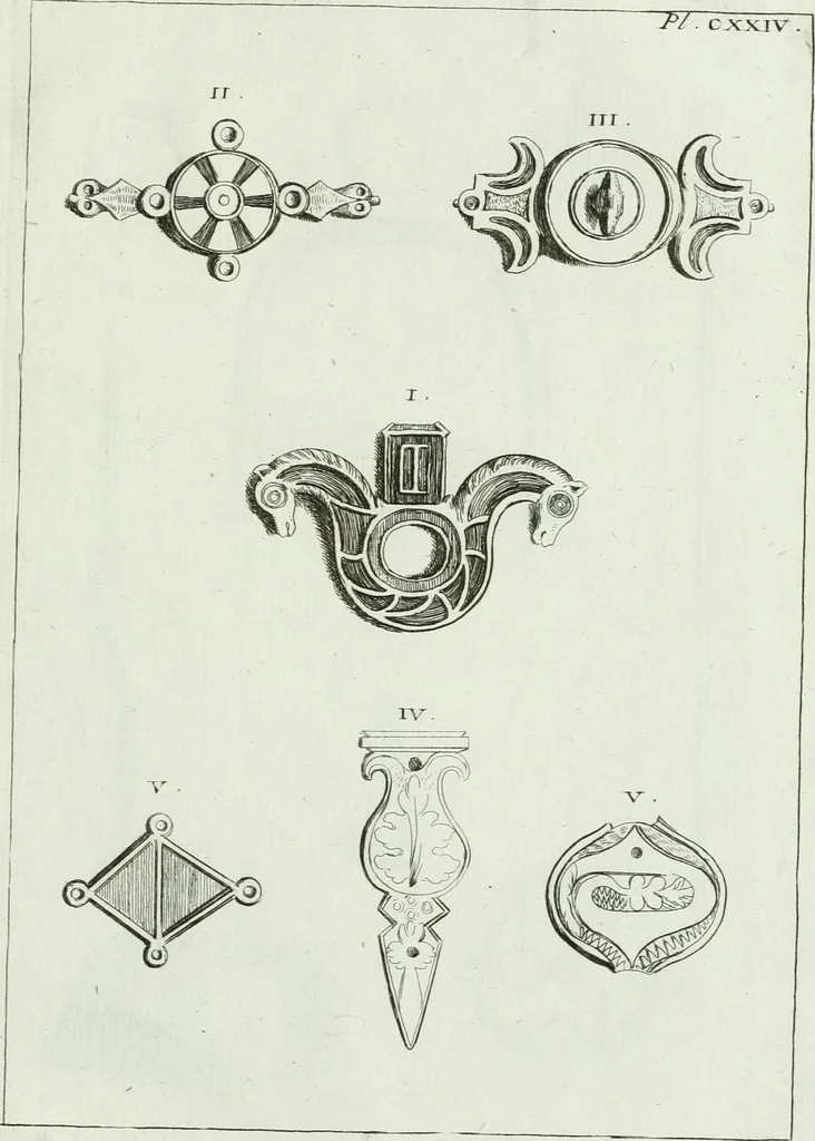 An illustration from Recueil d'antiquités egyptiennes, etrusques, grecques et romaines, 1756, leaf 696