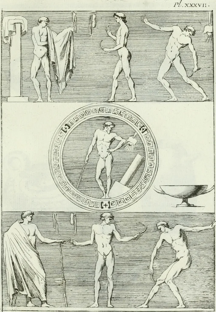 An illustration from Recueil d'antiquités egyptiennes, etrusques, grecques et romaines, 1756, leaf 564