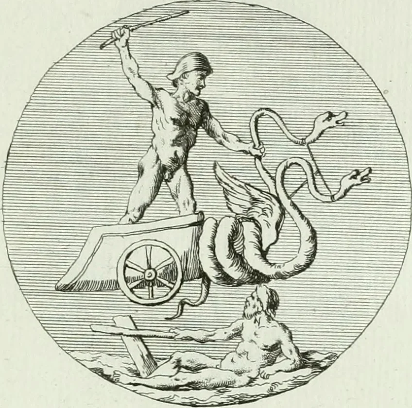 An illustration from Recueil d'antiquités egyptiennes, etrusques, grecques et romaines, 1756, leaf 576
