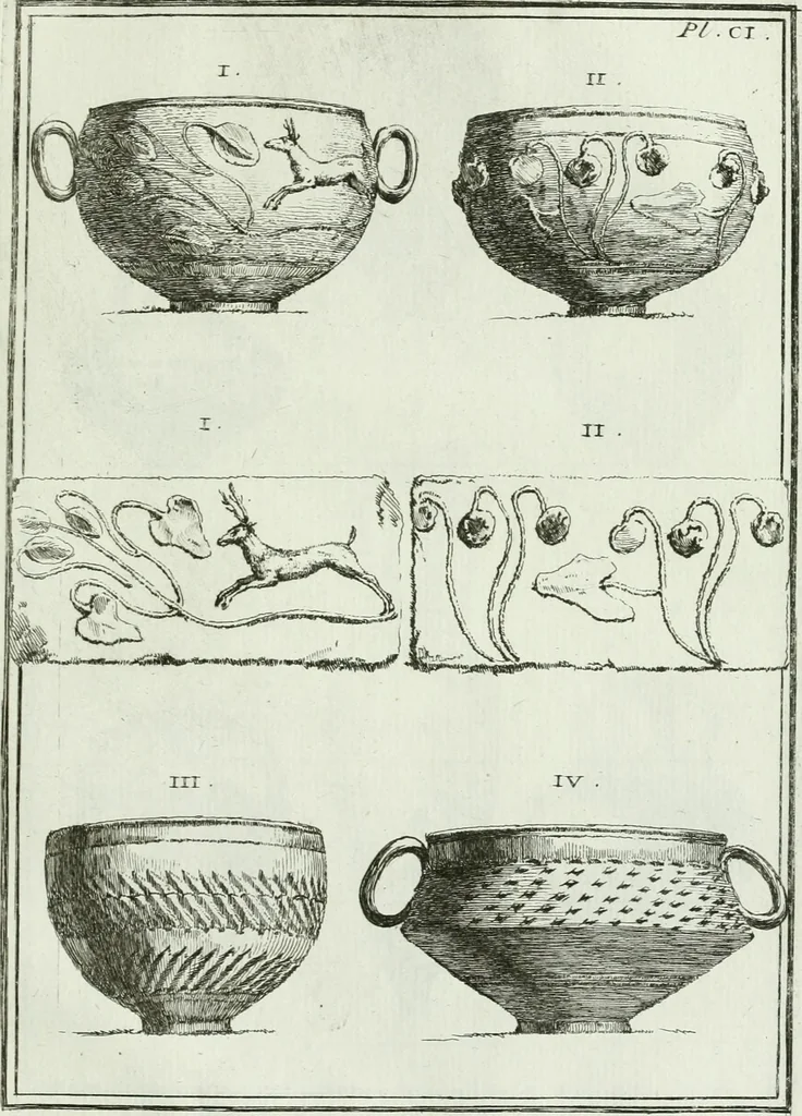 An illustration from Recueil d'antiquités egyptiennes, etrusques, grecques et romaines, 1756, leaf 696