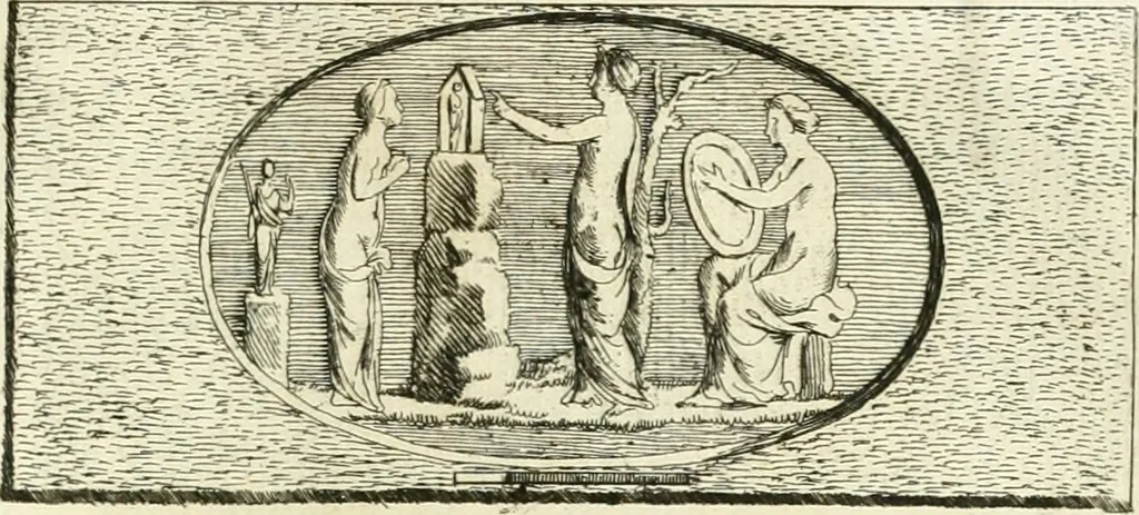 An illustration from Recueil d'antiquités egyptiennes, etrusques, grecques et romaines, 1756, leaf 202