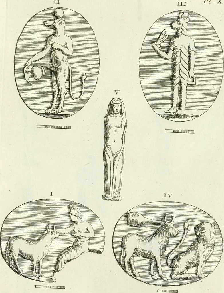 An illustration from Recueil d'antiquités egyptiennes, etrusques, grecques et romaines, 1756, leaf 464