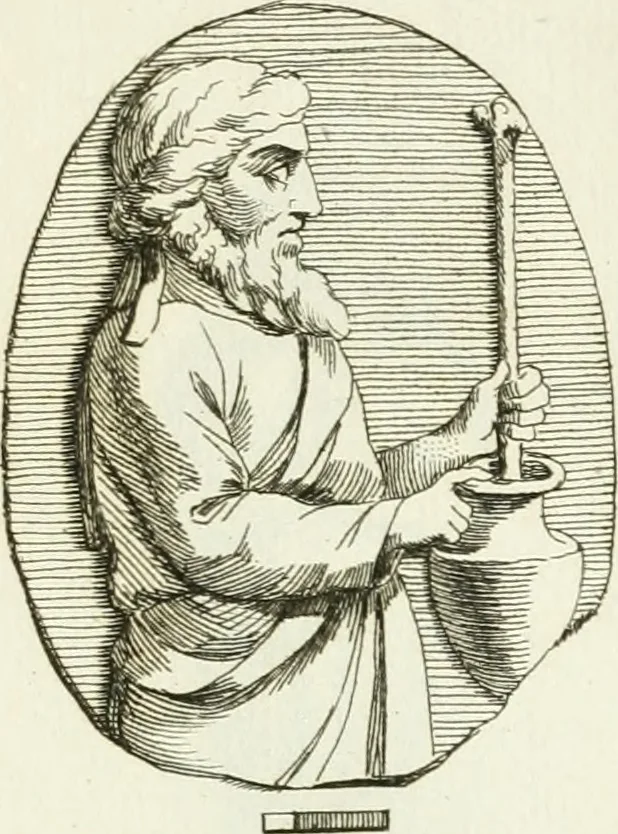 An illustration from Recueil d'antiquités egyptiennes, etrusques, grecques et romaines, 1756, leaf 488