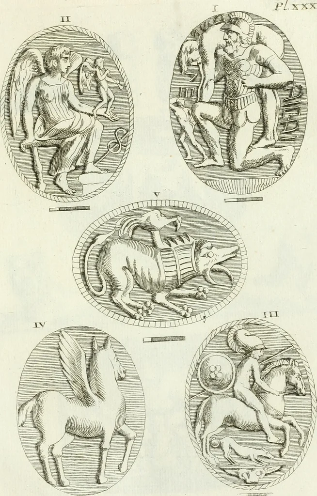 An illustration from Recueil d'antiquités egyptiennes, etrusques, grecques et romaines, 1756, leaf 506