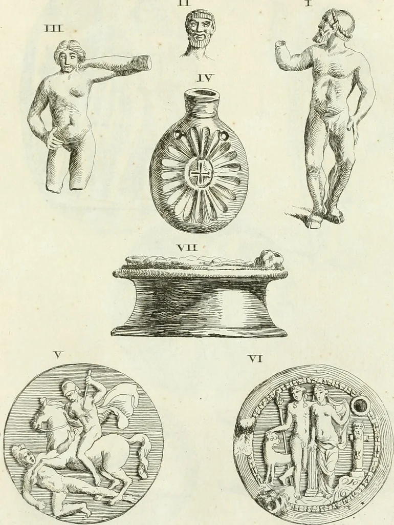 An illustration from Recueil d'antiquités egyptiennes, etrusques, grecques et romaines, 1756, leaf 510