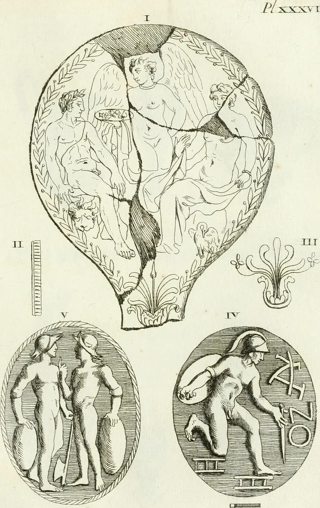 An illustration from Recueil d'antiquités egyptiennes, etrusques, grecques et romaines, 1756, leaf 518
