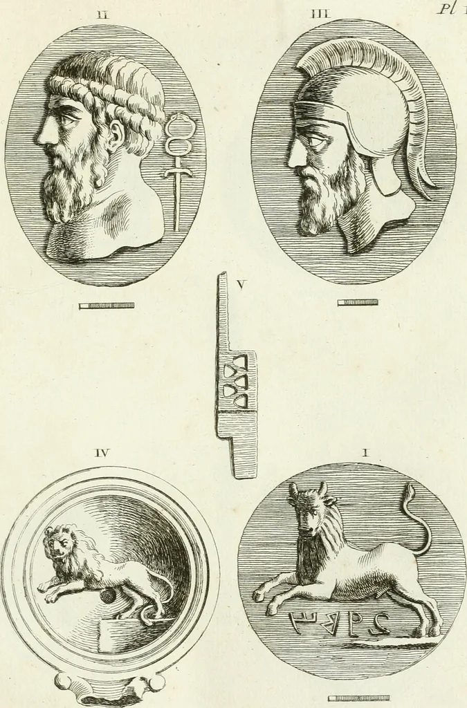 An illustration from Recueil d'antiquités egyptiennes, etrusques, grecques et romaines, 1756, leaf 554