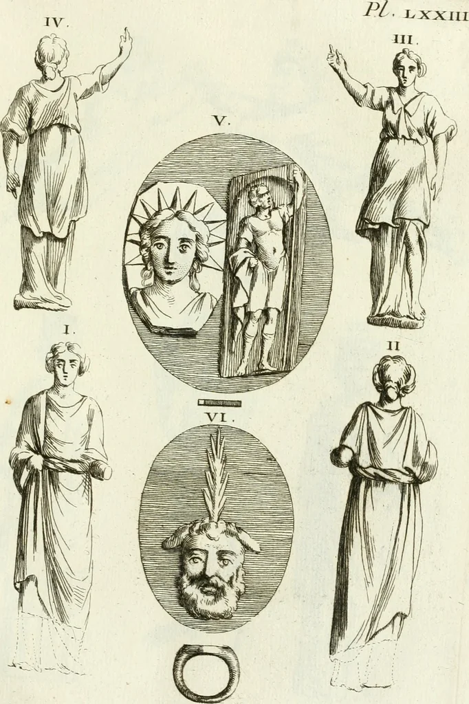 An illustration from Recueil d'antiquités egyptiennes, etrusques, grecques et romaines, 1756, leaf 590