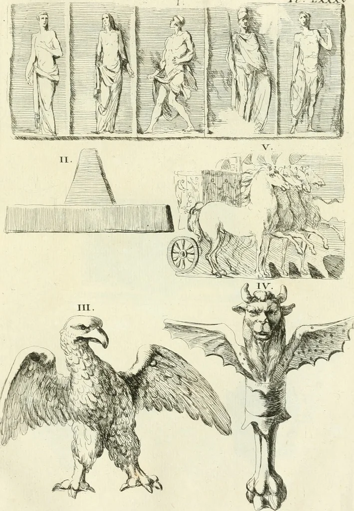 An illustration from Recueil d'antiquités egyptiennes, etrusques, grecques et romaines, 1756, leaf 614
