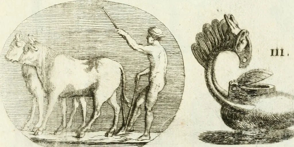 An illustration from Recueil d'antiquités egyptiennes, etrusques, grecques et romaines, 1756, leaf 620