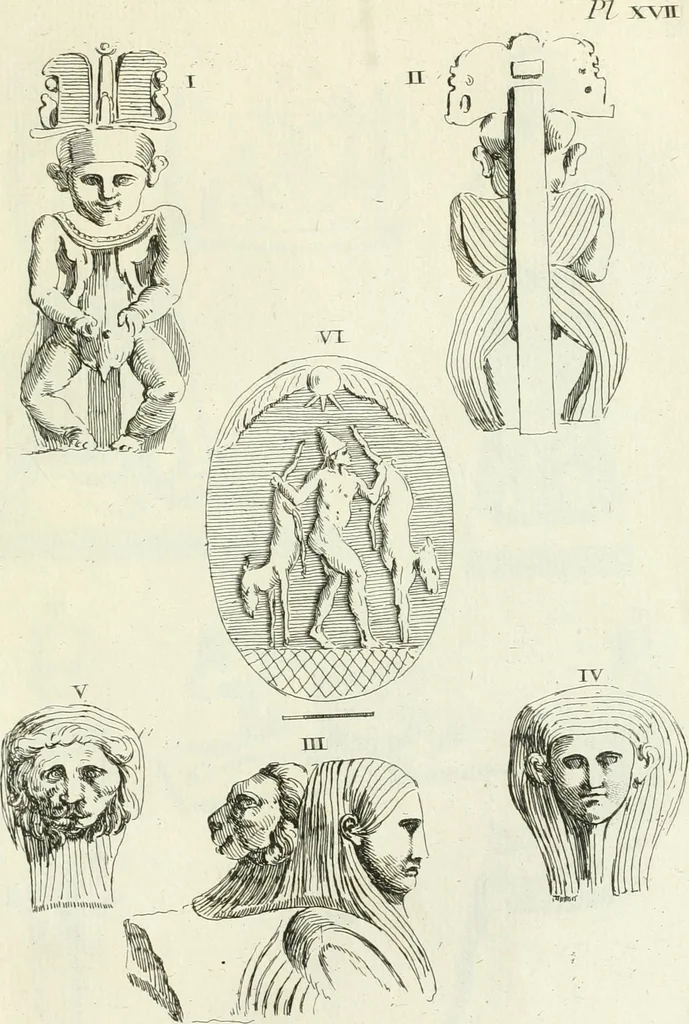 An illustration from Recueil d'antiquités egyptiennes, etrusques, grecques et romaines, 1756, leaf 412