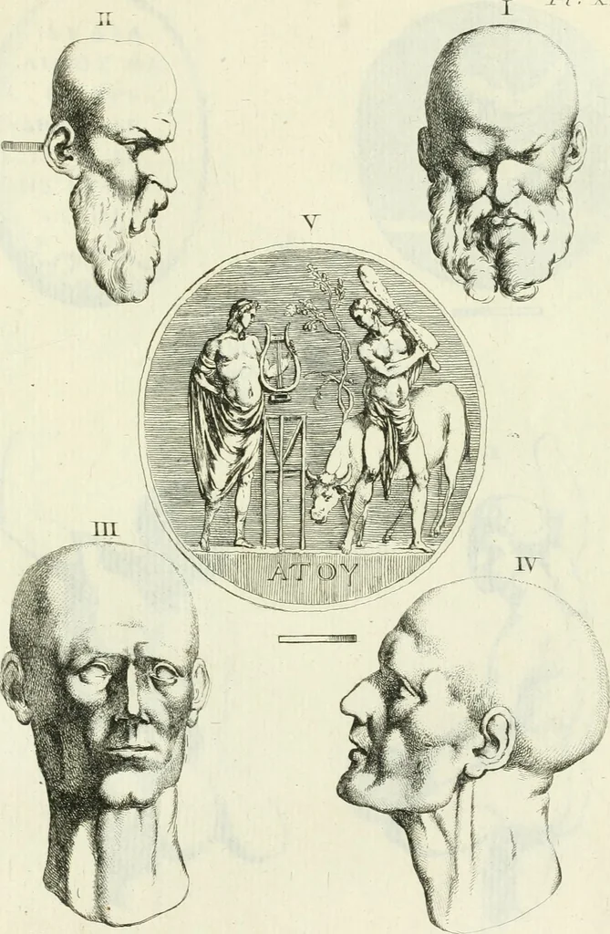 An illustration from Recueil d'antiquités egyptiennes, etrusques, grecques et romaines, 1756, leaf 476