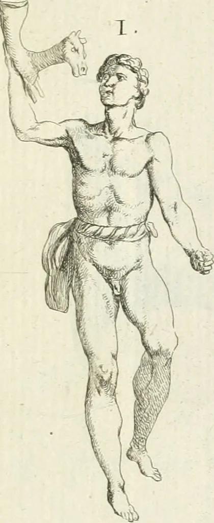 An illustration from Recueil d'antiquités egyptiennes, etrusques, grecques et romaines, 1756, leaf 496