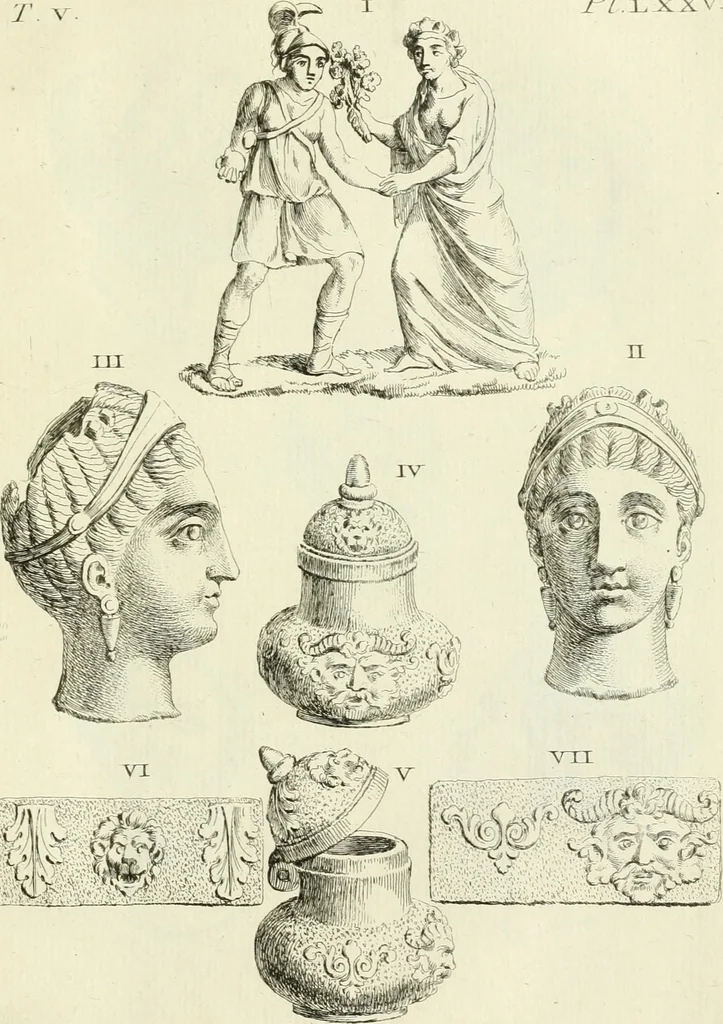 An illustration from Recueil d'antiquités egyptiennes, etrusques, grecques et romaines, 1756, leaf 528